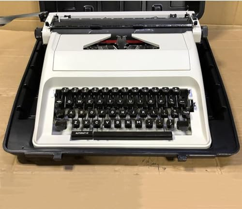 Manuelle Retro-Schreibmaschine, mechanische Vintage-Schreibmaschine, 90 % neu, Tippfunktion ist normal, Breitformatkopf, mit schwarzem stoßfestem Koffer, für Briefe, kreatives Schreiben, Basteln
