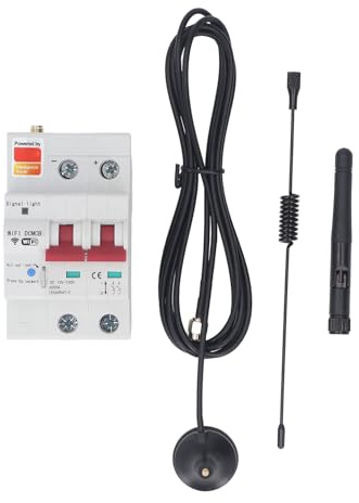 DEWIN DC Miniatur-Leistungsschutzschalter, 10V-100V Intelligenter DC-Leistungsschalter mit Sicherheitsverriegelung, WiFi-Leistungsschalter 2P APP-Steuerung, Sprachsteuerung (63A)
