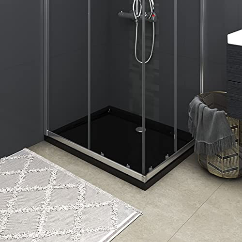 ShGaxin Plato de Ducha, Cabina De Ducha, Borde Plato Ducha, Mampara Plato De Ducha, Antideslizante Ducha, Rectangular Negro ABS 80x100 cm