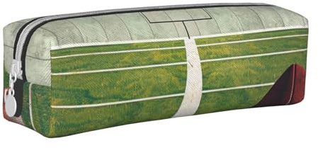 KCGSDEGV Niedliches Federmäppchen mit Fußballfeld, Sport, bedrucktes Leder-Federmäppchen, Stiftetasche, Halter, Schule, Schreibwaren, Organizer, Stiftebox, weiß, Einheitsgröße, Schulranzen