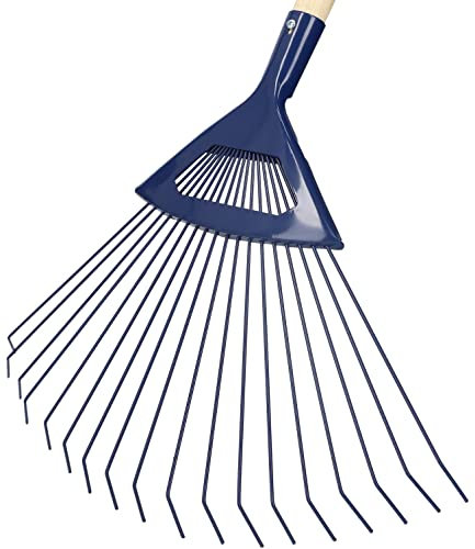 KOTARBAU® Rastrillo de Acero de 180 cm, Rastrillo de Abanico para Hojas, Rastrillo de púas Resistentes, Rastrillo de jardín con Mango de Madera, Rastrillo para césped, Rastrillo Escoba