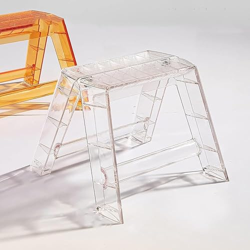 Scaletta Per Adulti Pieghevole In Acrilico A 1 Gradino, Piccola Sedia Pieghevole Per Uso Interno/esterno, Sgabello Trasparente Per Biblioteca Della Cucina(Color:A)