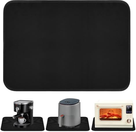 Unterlage Kaffeemaschine 60 x 40 cm Hitzeschutzmatte Airfryer Silikon Matte Küche für Arbeitsplattenschutz Rutschfest Feuerfeste Unterlage