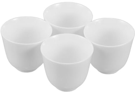 Garneck 4pcs Handmade Ceramic Tea Cups Mini Kung Fu Teacups Elegant Design for Tea Ceremony Sturdy Heat-Resistant Chinese Tasting Cups for Home and Gatherings