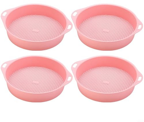 Allthingstore Set di setacci portatili per terreno da giardino, schermo filtrante da 3 mm per invasatura e compost setacciatura (rosa)