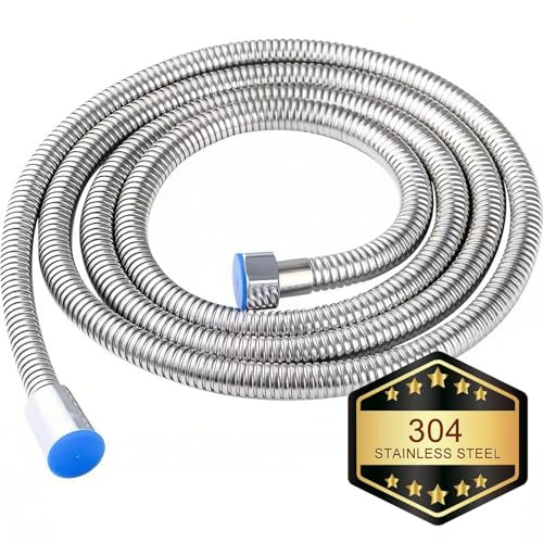 DEANKEJI 5M Flexschlauch 1/2 zoll, 1/2 Zoll Schlauch Dusche, 304 Edelstahl Shower Hose Geeignet für Badezimmer, Küche, Hotel