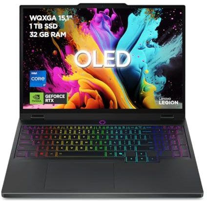 Lenovo Legion 5 Gen 10 - Portátil Gaming IA 15.1 OLED (Intel Core i7-13650HX, NVIDIA GeForce RTX 5060, 32GB RAM, 1TB SSD, 165Hz, Wi-Fi7, Sin Sistema Operativo) QWERTY RGB 24 Zonas Español - Negro