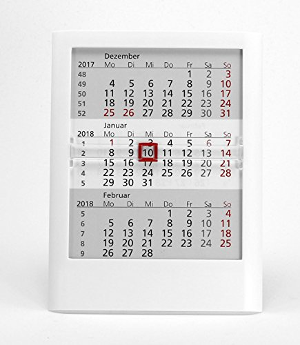 HiCuCo 3-Monats-Tischkalender für 2 Jahre (2027 + 2028) - Aufstellkalender - TypW1 - Farbvariante Weiß