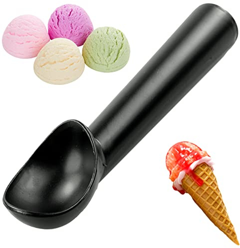 2 cucharas de hielo de aluminio, cuchara helado bola, cuchara para helado, 18 cm, antiadherentes y fáciles de usar, diseño simple de aluminio de una sola pieza, fácil de liberar