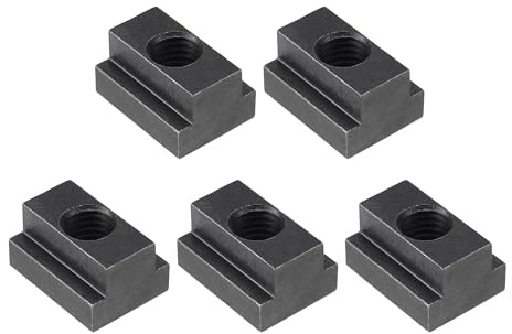 TOP-VIGOR M12 Thread T Slot Nuts 5Pcs, Grade 8.8 Alloy Steel Black Oxide Finish T-Slot Nut Set, Heavy Duty T Nuts for Aluminium Extrusion, CNC Fixtures, Workbench & Furniture Assembly