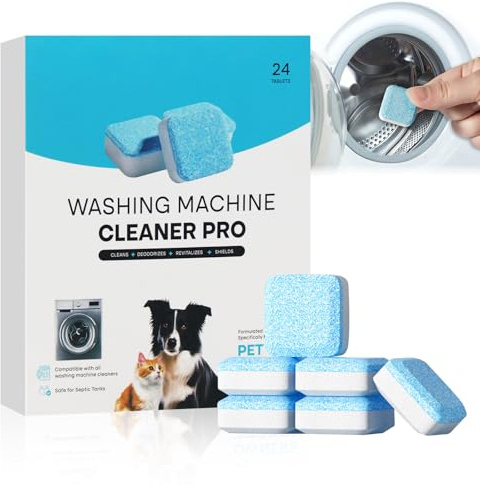 WYOSMALL Nettoyant pour Lave-Linge, Anti-Odeurs et Anti-Calcaire, Comprimés Ultra Antibactériens, Formule Nettoyage Profond Spécial Propriétaires d'Animaux