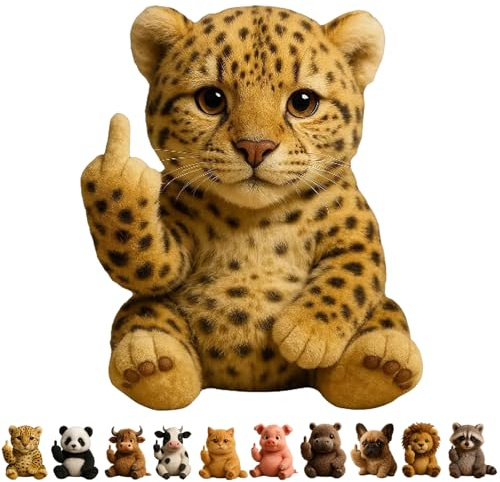 ActSo Middle Finger Plush Animals,lustiger Mittelfinger-plüschhund,niedlicher Lustiger Mittelfinger-plüschhun,Cute Middle Finger Plush Highland Cow,Stress Relief Decor Gift,for Home Office Desk-B