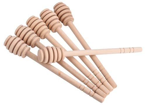 ERYUE Trempette à Miel en Bois Naturel, Conception à Rainure Unique, Bâton D'agitation, Mini Bâton pour la Distribution et la Collecte du Miel, 50 Pièces (Prenez Honey King Slotting 16CM)