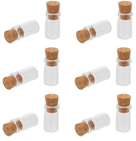 TOYANDONA 100 Mini Flacons en Verre Transparent de 1 ML avec Bouchons en Liège Petits Pots Décoratifs pour Loisirs Créatifs Mariage Souvenirs Bocaux à Souhaits Kit 100 Pièces