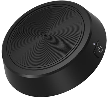 Parliky Microfono USB Omnidirezionale da Tavolo in Lega di Zinco Nero 360° per Videoconferenze Streaming Live e Riunioni Professionali