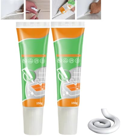 Waterproof Repair Kit for White Grout, Waterproof Fast Drying Grout Repair Kit, Tile Grout Repair Kit for Bathroom Floor, Tile Gaps, Joints, Lines (2PCS)
