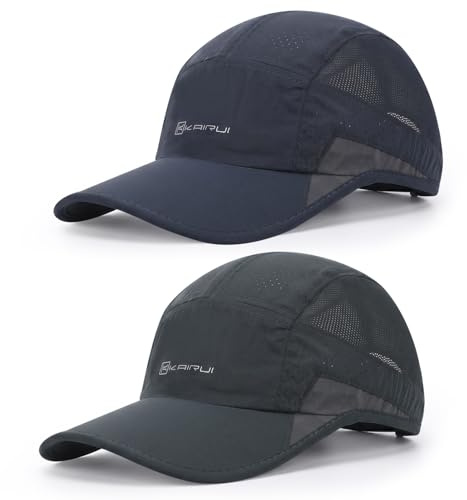 ViEinkaufen 2 Packs Quick Dry Baseball Caps Unisex Running Hat Lightweight | Foldable Summer UV Protection Outdoor Golf Hats for Women Men Hiking Walking Climbing Fishing