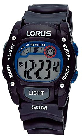 Lorus Sport Men's Chronograph Watch Stainless Steel and Plastic with Urethane Strap R2351AX9, Strap.