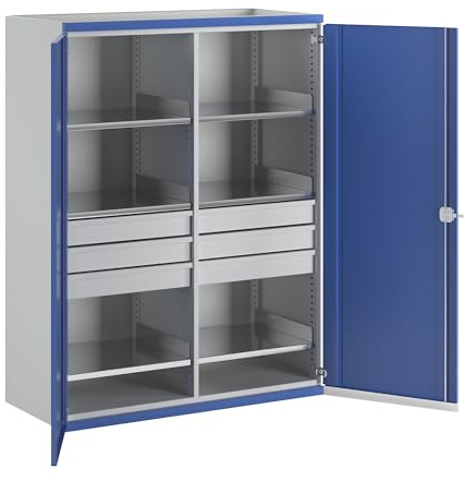 ANKE | Schwerlastschrank Jumbo mit Trennwand | 6 Schubladen à 120 mm | HxBxT 1950 x 1484 x 690 mm