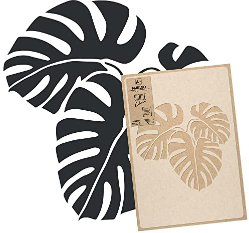 NAKLEO Blumen Große Malschablonen 43x64 cm, Tropisches Monstera Blatt Muster, Wiederverwendbare Kunststoff Wandschablone, Dekoration DIY Handwerk, Holz Wand Stoff Stein