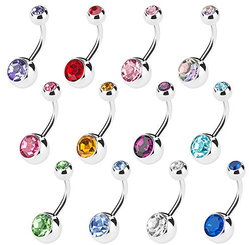 Piercingfaktor Bauchnabel Piercing Chirurgenstahl Zirkonia Doppel