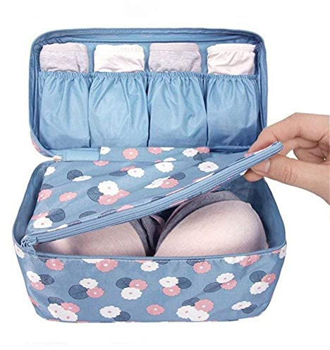 DUBENS - Borsa per biancheria intima, per reggiseni, calze, organizer da viaggio, borsa portaoggetti in tessuto Oxford impermeabile, colore blu