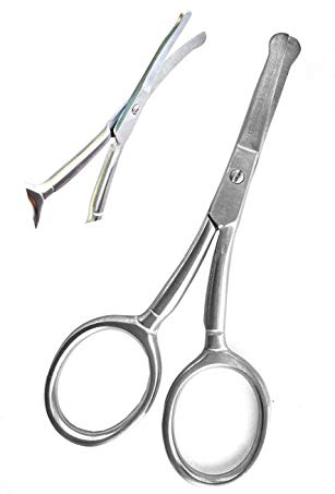 Spire Tools Fellpflegeschere aus Edelstahl – runde Sicherheitsspitze für Hunde und Katzen, trimmt Haare, Schnurrbart, Schnurrbart, Gesicht und Ohren – stumpfes Ende für Baby-Nägel & Fadenschneiden