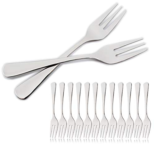 12 Edelstahl-Dessertgabeln 14,5 x 2 cm