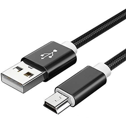 Câble Mini USB 3M USB 2.0 vers Câble Mini B Câble de Transfert données et de Chargeur Compatible avec contrôleur PS3, Lecteur MP3, PDA, l'appareil Photo, Scanner et Autres appareils Mini USB (Noir)