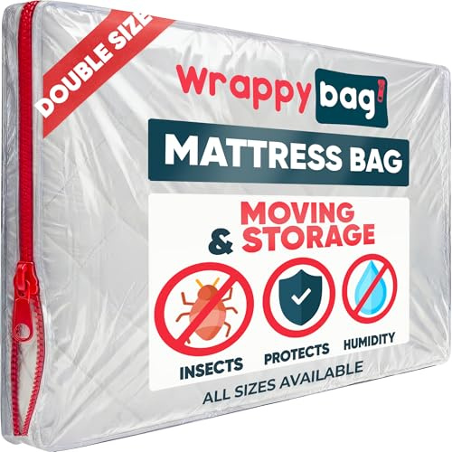 WRAPPYBAG – Custodia in Plastica per Materassi - 5 Misure Disponibili - Sacca Protettiva Impermeabile e Resistente agli Strappi - Per Traslochi, Conservazione e Trasporto - 140x200