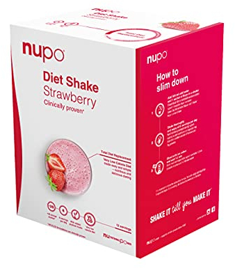 NUPO Diet Shake Strawberry – Premium diet shakes for weight management I Clinically proved meal replacement shake for weight control I 12 Servings I Very Low-Calorie Diet, GMO Free
