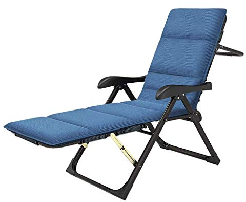 CAPXXIN Zero Gravity-Stuhl Zero Gravity-Lounge-Stuhl, Sonnenliege, Faltbarer Garten-Camp-Terrassen-Bürostuhl im Freien, tragbarer Liege-Relaxer mit Kissen, Blaue Chaise-Liege Needed