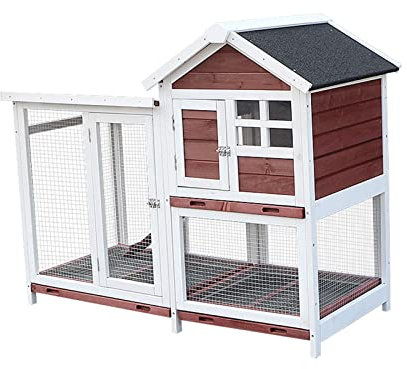 WAOCEO Großer Katzenkäfig Doppelstöckige Haustiervilla mit ausziehbarem Tablett im Innen- und Außenbereich, geeignet for Katzenkäfig, Hundekäfig, Kaninchenkäfig Katzenhaus