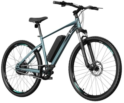 Cecotec Bicicleta Eléctrica de Montaña 27,5 y 29, hasta 55-120km de autonomía, Doble y Simple suspensión, Cambio Shimano 7-24 velocidades, Disco de Freno hidráulico
