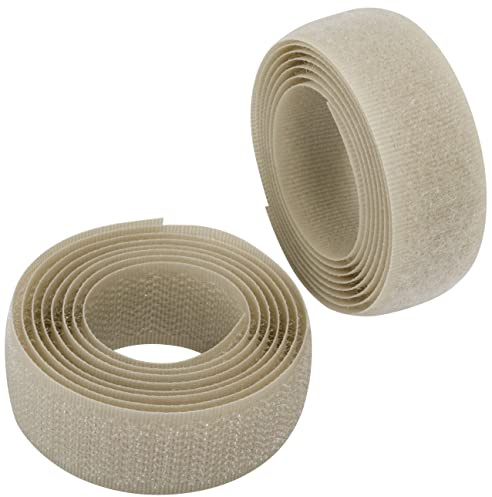 AERZETIX - C65924 - Kardborreband/-rulle 20 mm 1 meter - organizer/kabelbinder - band för klädsäckar - av polyamid och polyester - färg: ljusbeige
