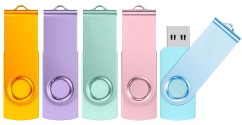 ABLAZE Cle USB 16 Go Lot 5 Clé USB 2.0 Flash Drive 16go Stockage Disque Mémoire Stick avec Lumière LED pour Ordinateurs Windows, PC, TV, Car