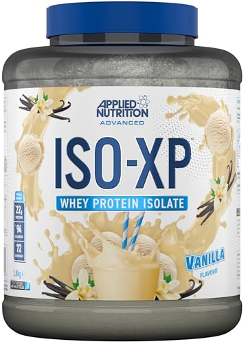 Applied Nutrition ISO-XP Whey Protein Isolate – Over 21g Protein, Low Carb, Low Fat, BCAA-Rich, Fast Absorption, Soy-Free, Halal-Certified (1.8kg - 72 Servings) (Vanilla)