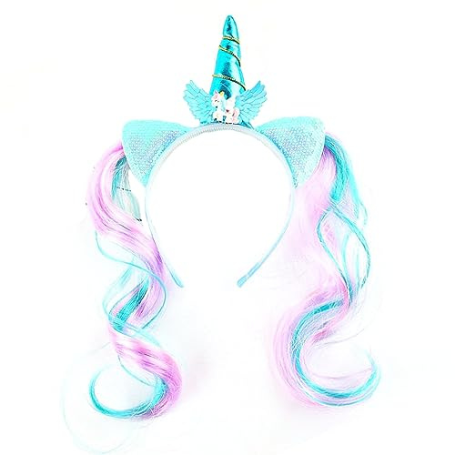 TNSRAY Einhorn Stirnband, Unicorn Horn Stirnband mit Ohren,Haarreifen, Baby Haarband,Einhorn Geburtstag Haarreif, Haarschmuck für Ostern Geburtstag Party Karneval, Head Accessoires Party Dekoration- A
