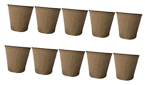 BESPORTBLE Macetas De Turba 8 x 8 Cm Kit De 10 Biodegradables para Plántulas y Flores De Pulpa Sin Olor y Duraderas