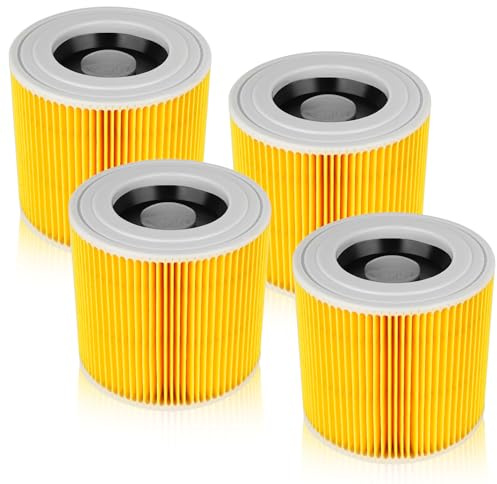 Filtre à Cartouche, 3x filtre Aspirateur Pour Karcher, Aspirateur Pour Kärcher WD3 Premium, WD2, filtre WD3, MV3, MV2 SE4001 SE4002, filtre De Rechange Pour aspirateur Kärcher 6.414-552.0/64145520