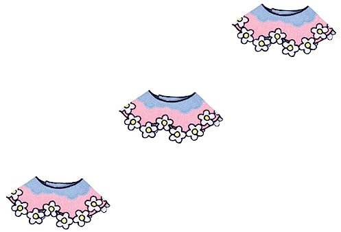 ORFOFE 3stücke Lovely Pet Cat Dog Bibs Saliva Handtuch Für Haustiere Dekorative Zubehör Für Zuhause Blau Rosa Und Weiß Mit Kleinen Blumen Für Sommer