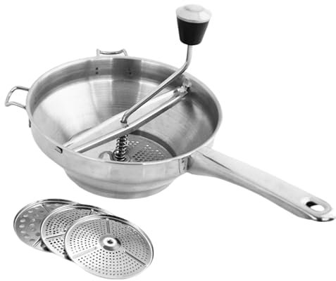Schiacciapatate con manovella, in acciaio inox, schiacciapatate con manico, ergonomico, per purè di patate