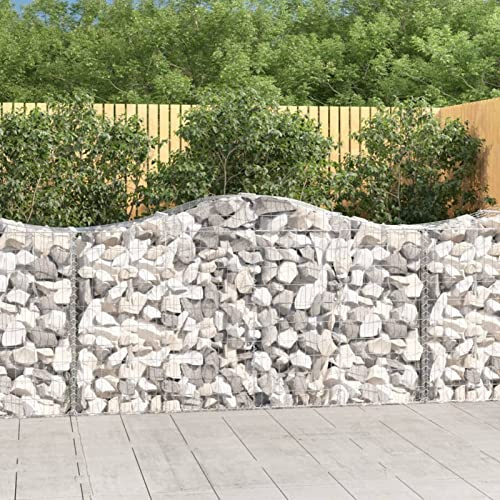 Azzrora Gabbioni Metallici per Pietre e Sassi, Cesti ad Arco 3 pz 200x50x100/120 cm in Ferro Zincato