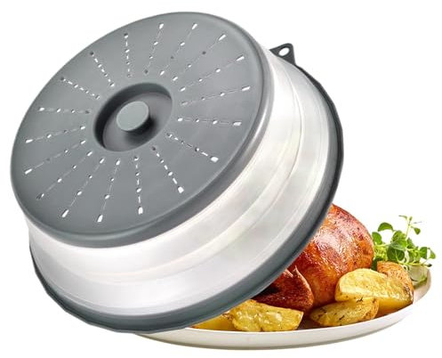 Dmuzsoih Mikrowellendeckel, hitzebeständig, Spritzschutz, klein, faltbar, Mikrowellenabdeckung - Hitzebeständiger Mikrowellendeckel - Lebensmittelechte Mikrowellen-Abdeckung, Backgeschirr-Deckel für