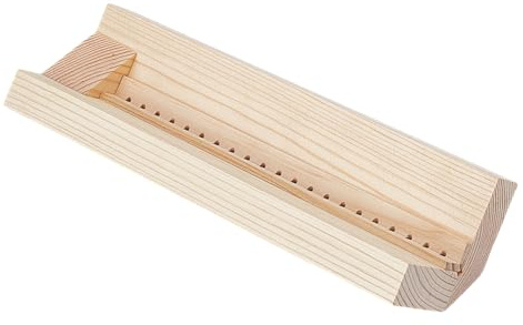 BENECREAT Antik weißes Holz Buchbinderei Stanzen Wiege mit Piercing Guide, 246x67x65mm Buchbinderei Werkzeug für verwendet, um Muster-Kits zu machen, Loch: 3.5mm