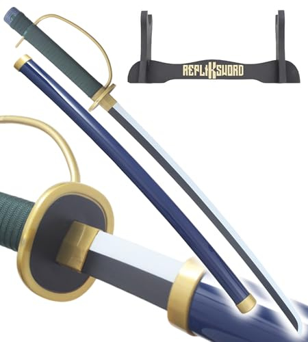 REPLIKSWORD Epee en Bois Epee Shanks Epee en Bois Gryphon Sabre Shanks Le Roux Epee Pirate Cosplay + Presentoir en Bois Inclus
