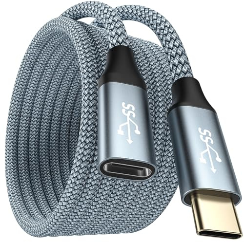 WTPGTI USB C Verlängerung 3m,USB C 3.2 Gen2 Verlängerungskabel 4K@60Hz,USB Type C Verlängerung 20Gbps Stecker auf Buchse für iPhone16,iPhone15,Switch,MacBook,VR,SSD