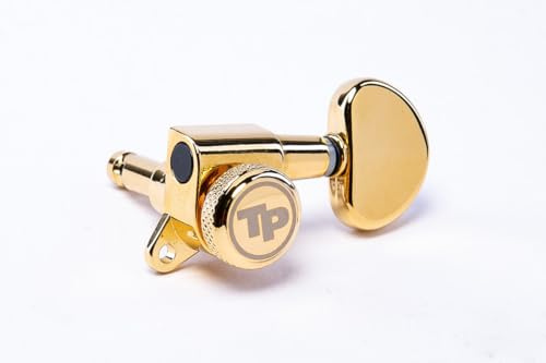 Tonepros GKL33K-G Locking Tuner with 18:1 Gear Ratio and Kidney Style Button - Guitar Machine Heads, 3 + 3 - Gold