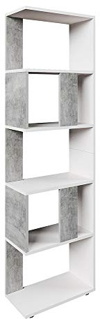 Vicco Raumteiler, Beton/Weiß, 45 x 162.6 cm | zur flexiblen Raumaufteilung mit fünf offenen Ablageflächen