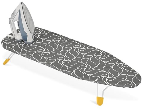 APEXCHASER Small Ironing Board Tabletop, Table Top Iron Board Small with Mesh Metal Base, Mini Tabletop Ironing Boards Space Saving, Compact Table Top Iron Boards Small with Non-Slip Feet,12x38 Gray